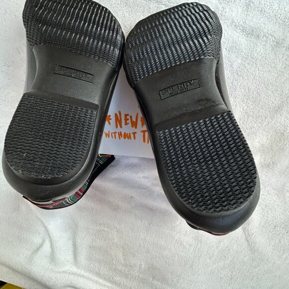 J.Crew Sperry Saltwater Plaid Navy Boots Size 6M Waterproof Rubber J9516 NWOT - Picture 8 of 8